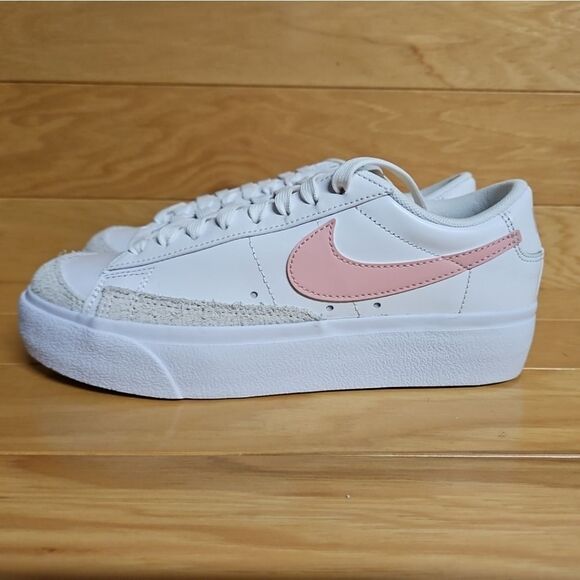 Nike Blazer Low Platform Womens White Pink Glaze Shoe DJ0292-103 - Picture 7 of 12